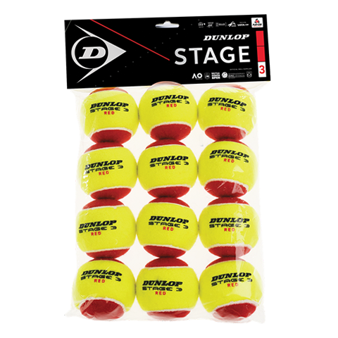 Dunlop Stage 3 (Red Dot) 12 balls